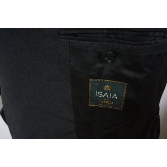 Isaia Patrizio Gray Wool 2 Pc Suit Jacket Pants Sz 44R Brand New - Picture 8 of 11